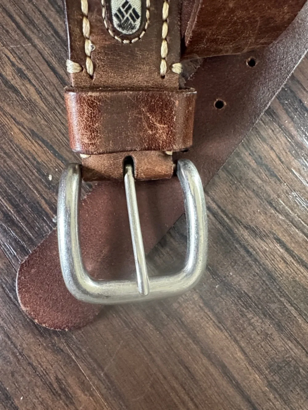 Columbia Brown Leather Men's Belt with Silver Buckle